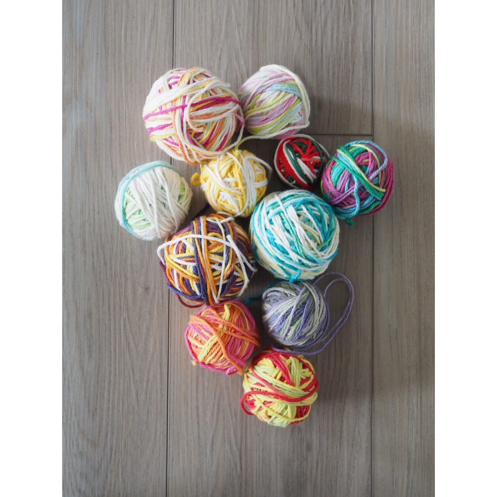 Lily Sugar n Cream Multicolor Cotton Yarn Partial Rolls Craft Scrap Lot Good - Picture 4 of 16
